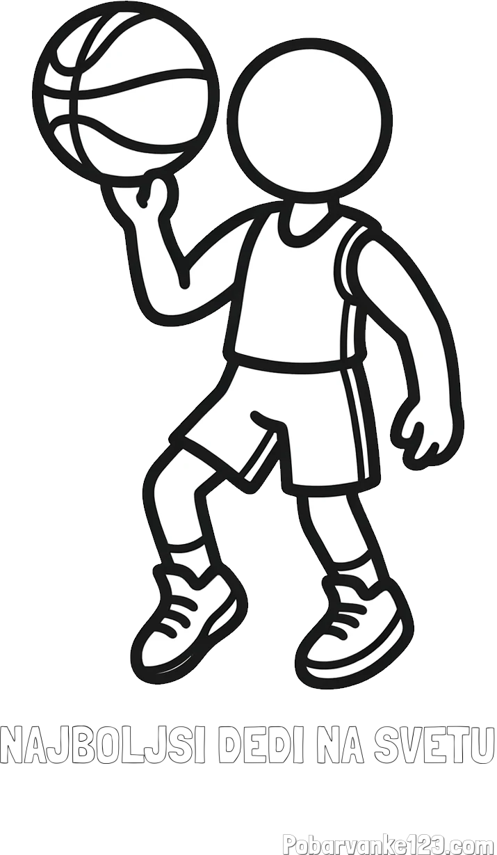 Pobarvanka imena NAJBOLJŠI DEDI NA SVETU in otroška pobarvanka košarkarja