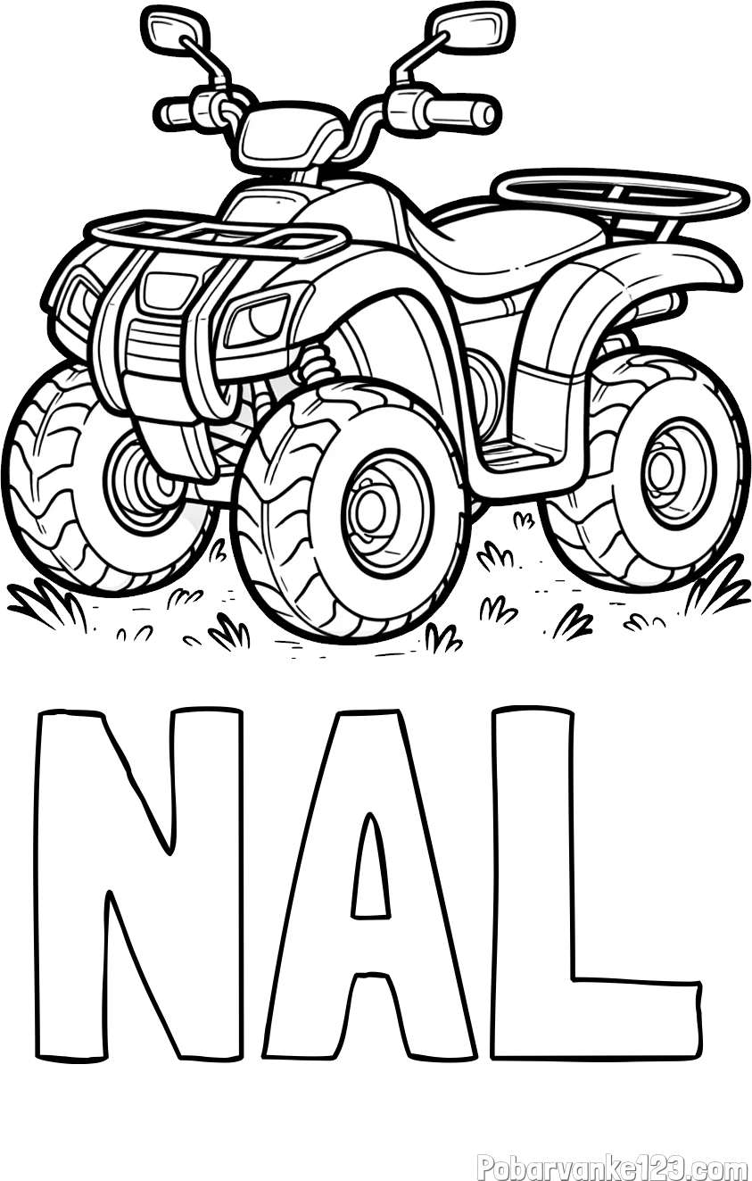 Pobarvanka imena NAL in pobarvanka velikega štirikolesnika