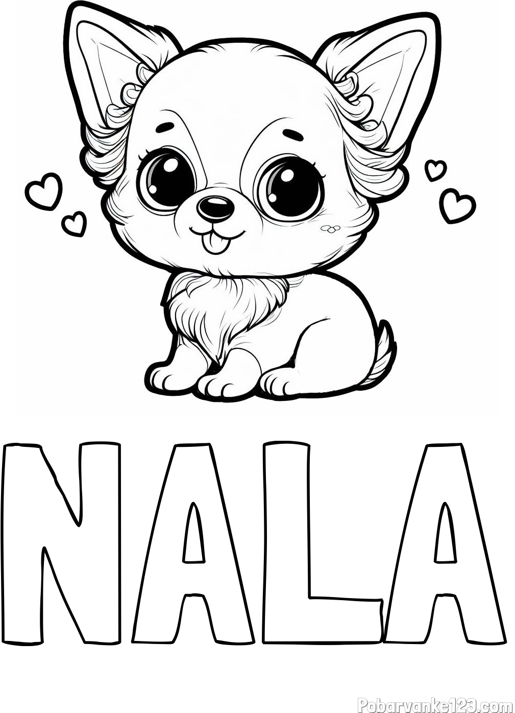 Pobarvanka imena NALA in pobarvanka čivave