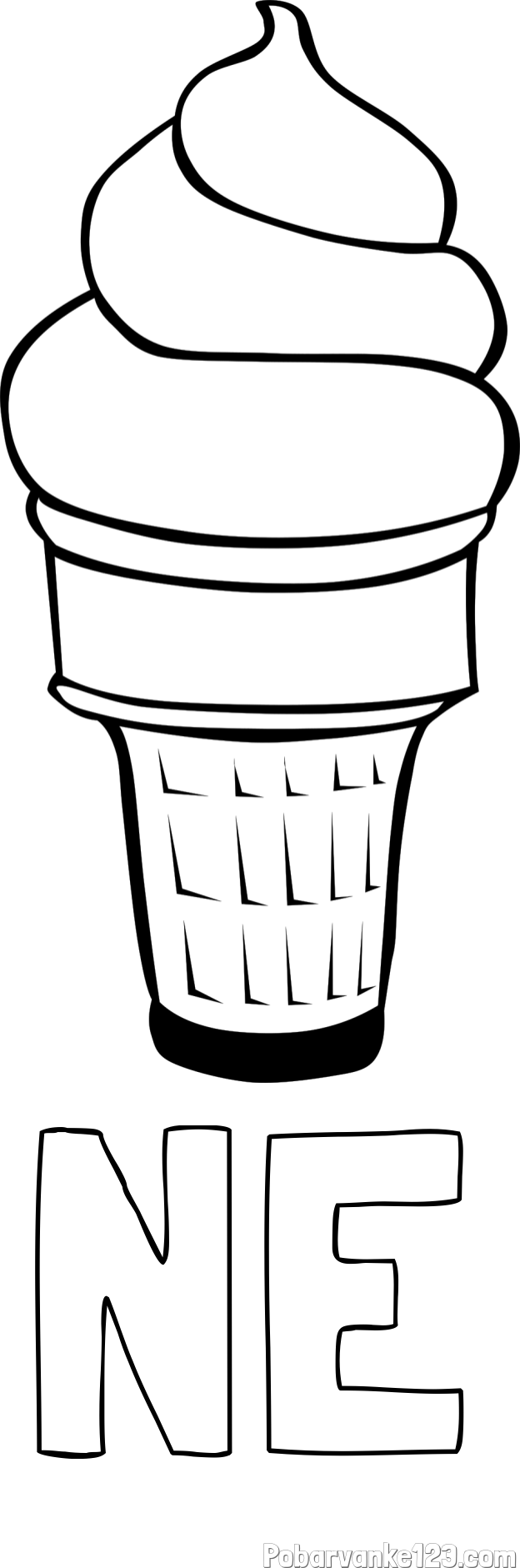 Pobarvanka imena NE in pobarvanka sladoled