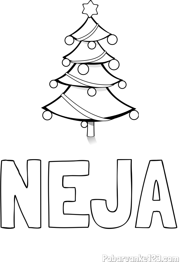 Pobarvanka imena NEJA in božična smreka