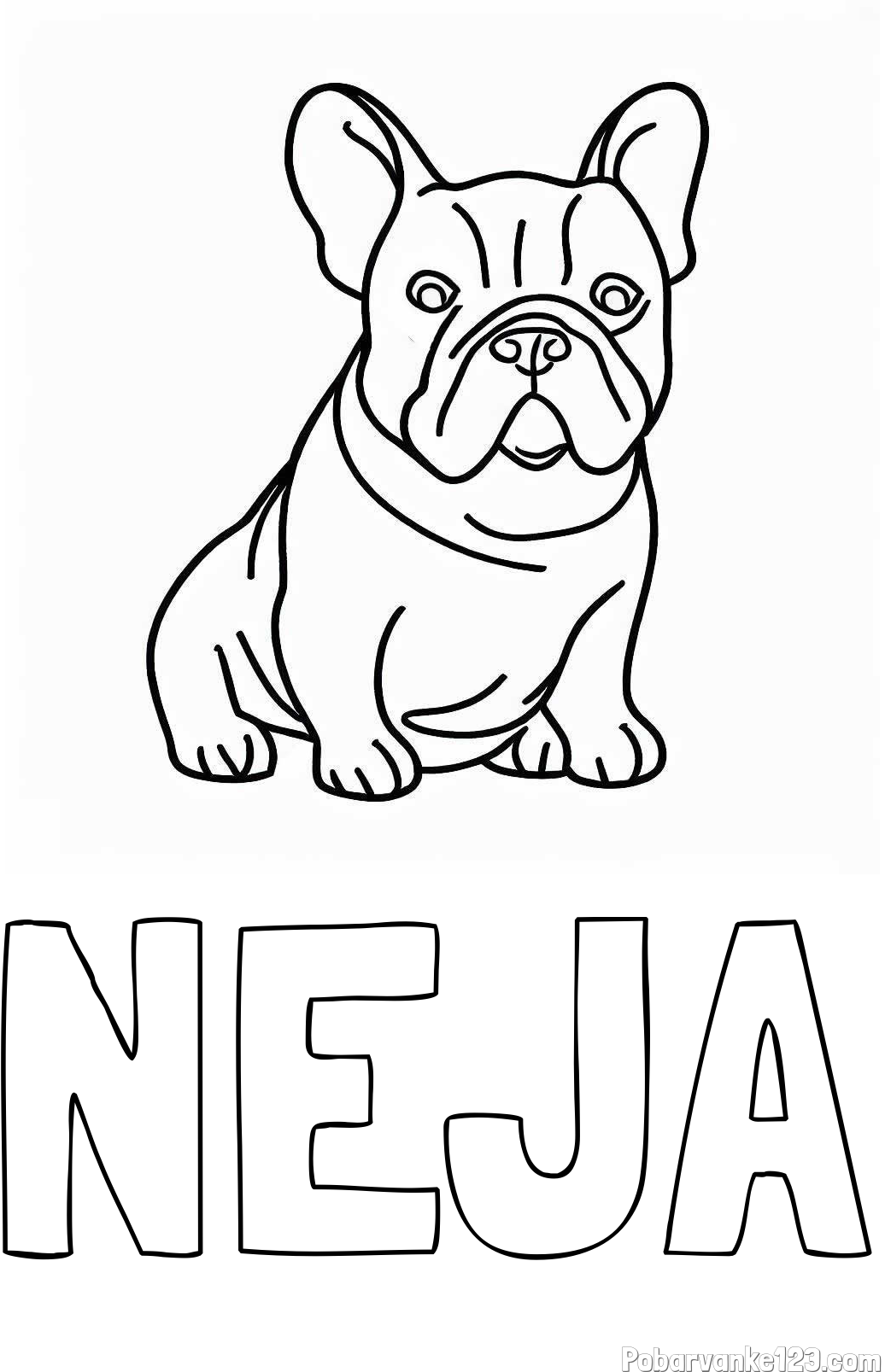 Pobarvanka imena NEJA in pobarvanka francoskega buldoga