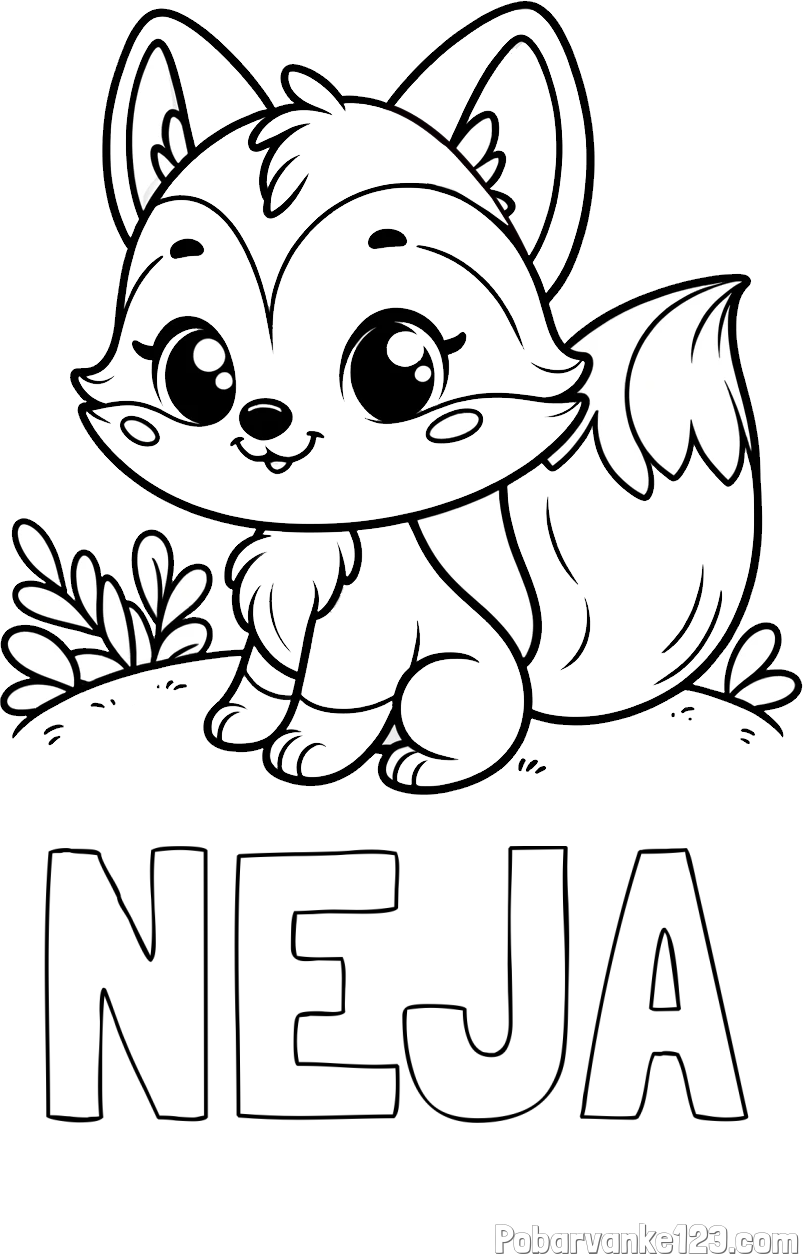 Pobarvanka imena NEJA in pobarvanka lisičke