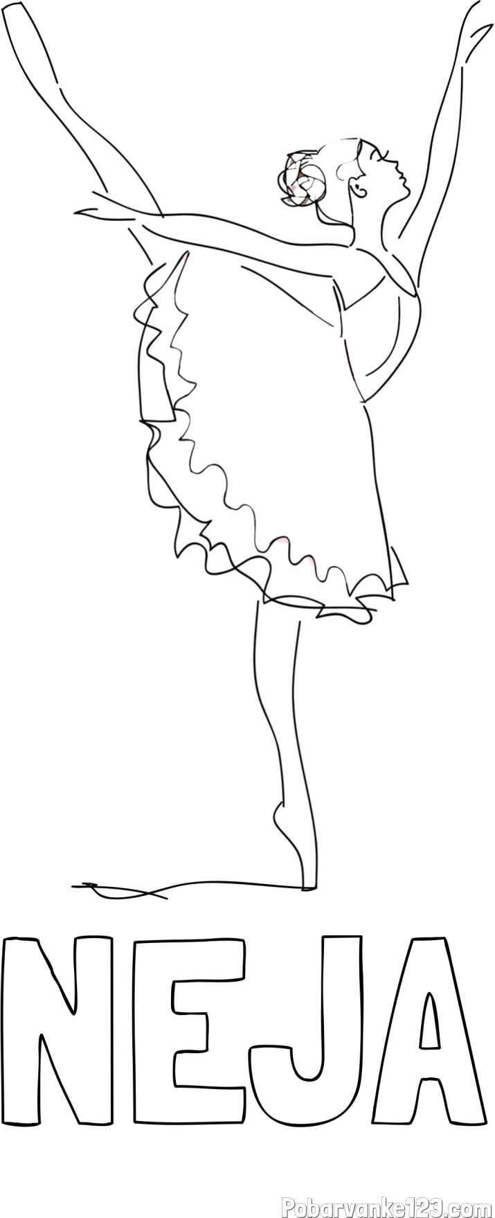 Pobarvanka imena NEJA in pobarvanka ljubke baletke