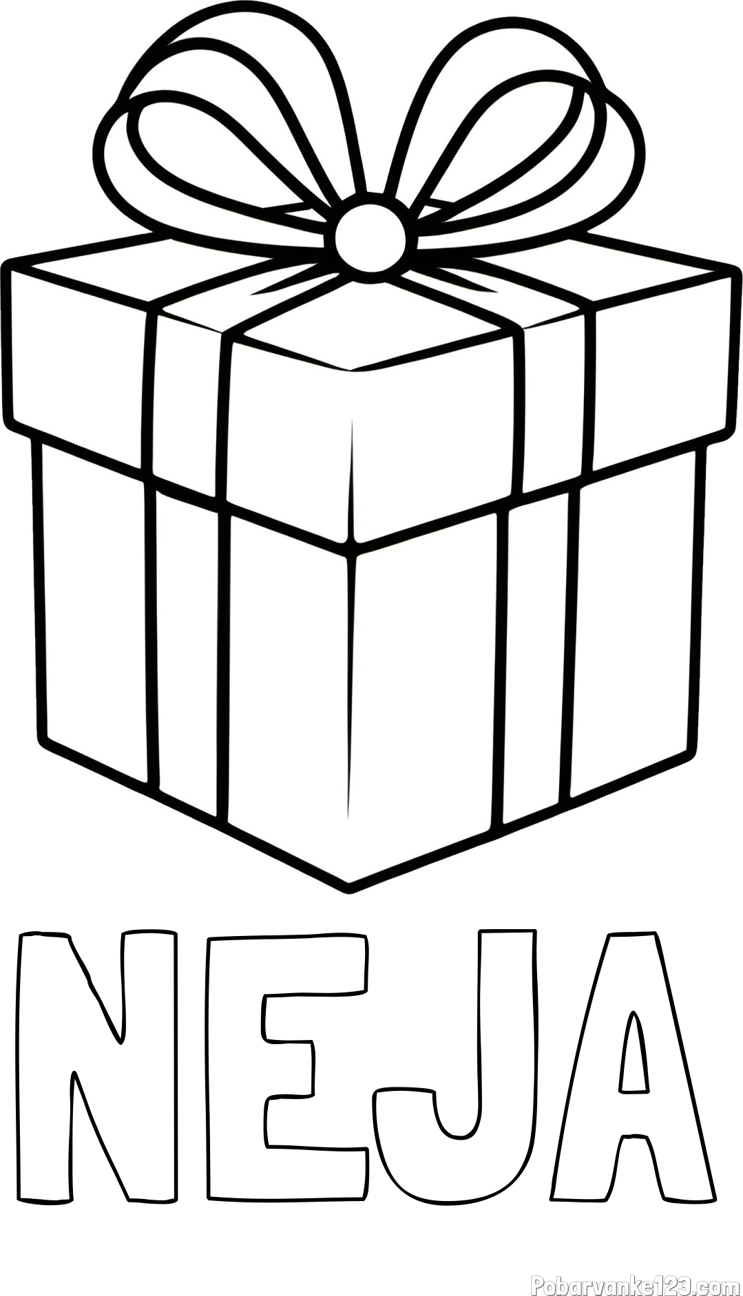 Pobarvanka imena NEJA in pobarvanka preprostega darila