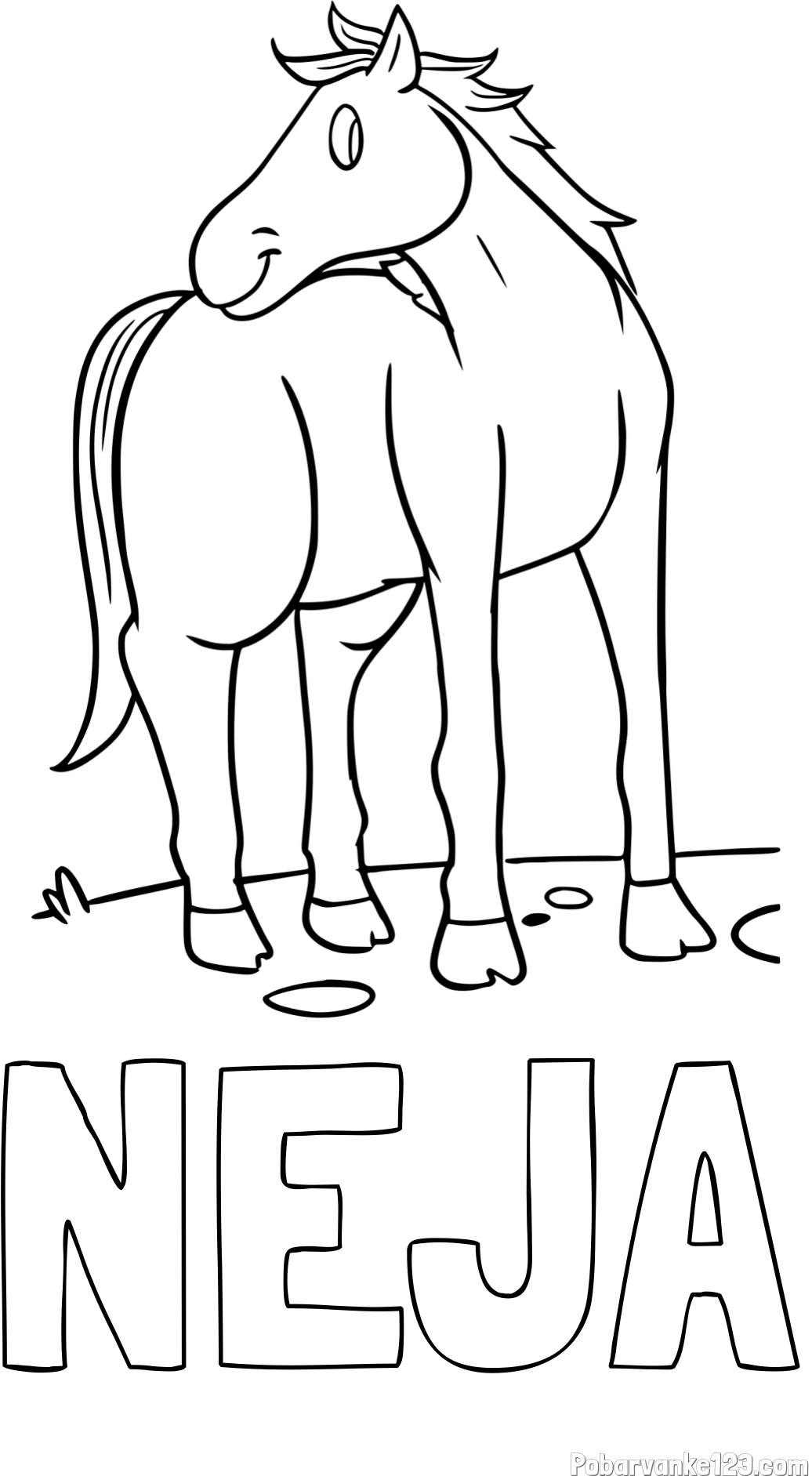 Pobarvanka imena NEJA in pobarvanka prikupnega konjička