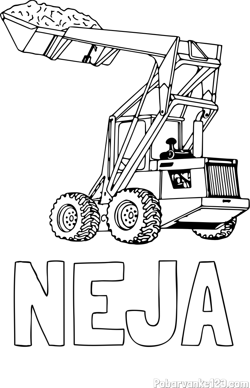Pobarvanka imena NEJA in pobarvanka velikega traktorja