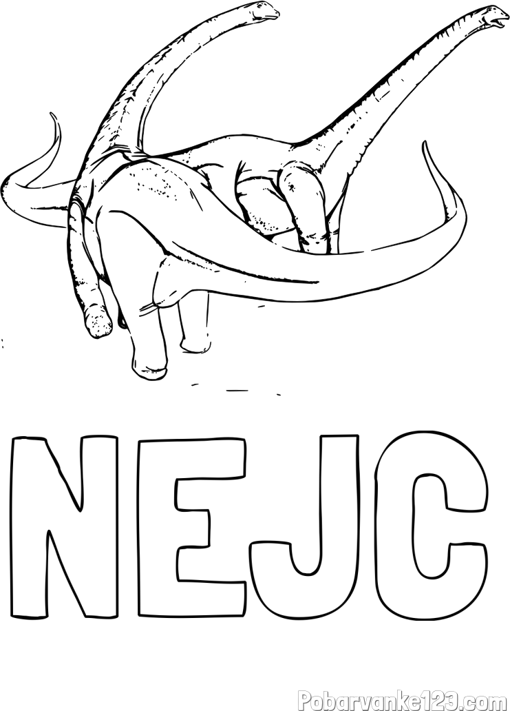 Pobarvanka imena NEJC in pobarvanka dinozavra Alamosaurus