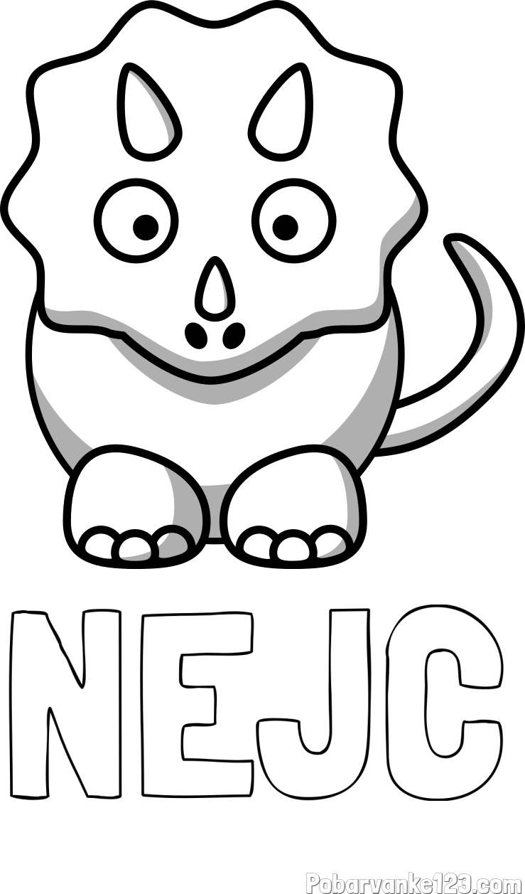 Pobarvanka imena NEJC in pobarvanka dinozavra triceratops