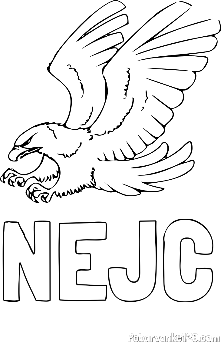 Pobarvanka imena NEJC in pobarvanka orla v napadu