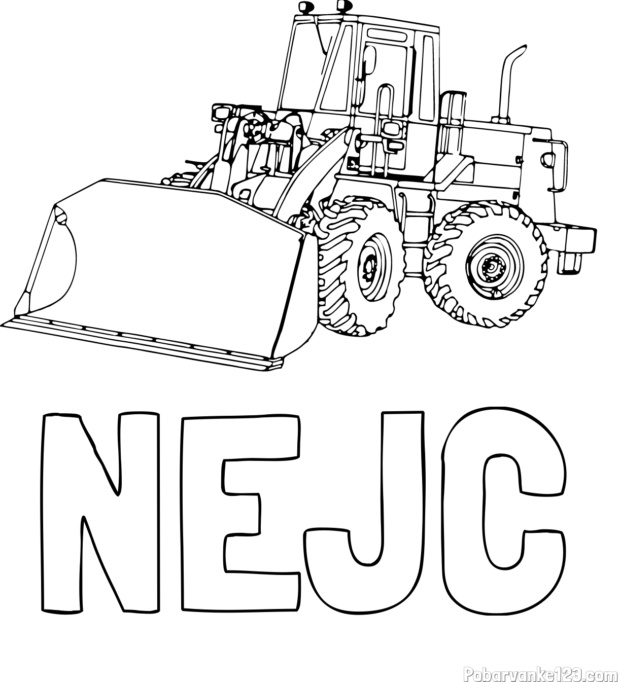 Pobarvanka imena NEJC in pobarvanka velikega bagra