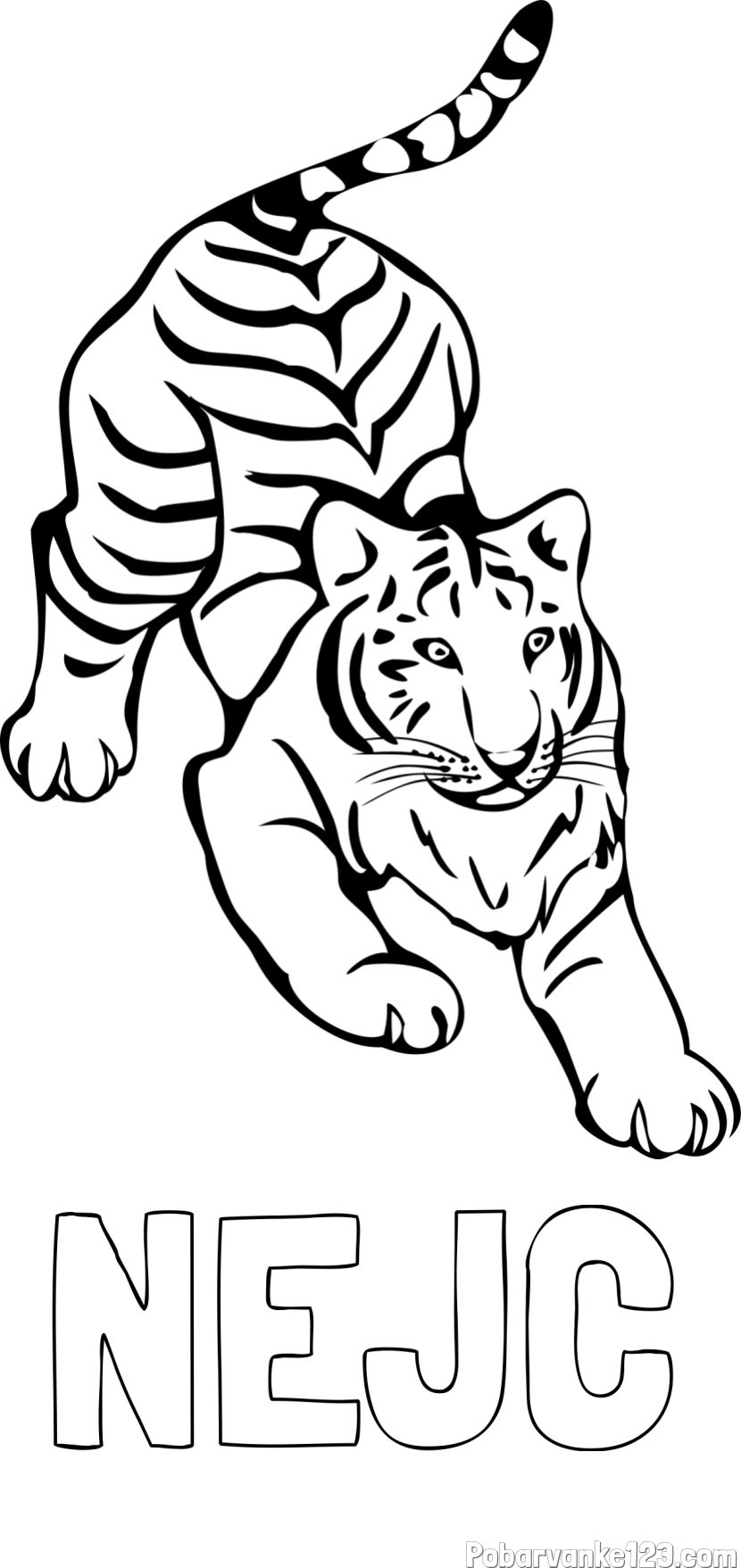 Pobarvanka imena NEJC in pobarvanka velikega tigra