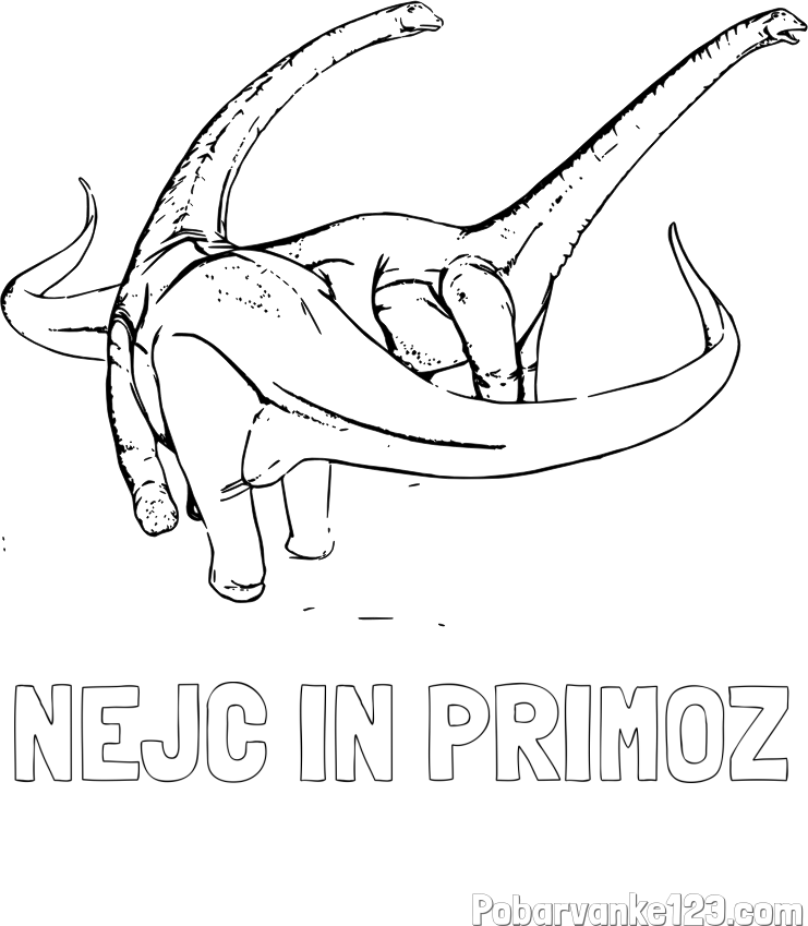 Pobarvanka imena NEJC IN PRIMOŽ in pobarvanka dinozavra Alamosaurus