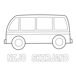 Online izdelana pobarvanka - Pobarvanka imena NEJC   ŠKERJANC in avtobus