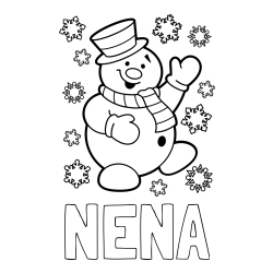Online izdelana pobarvanka - Pobarvanka imena NENA in pobarvanka veselega snežaka