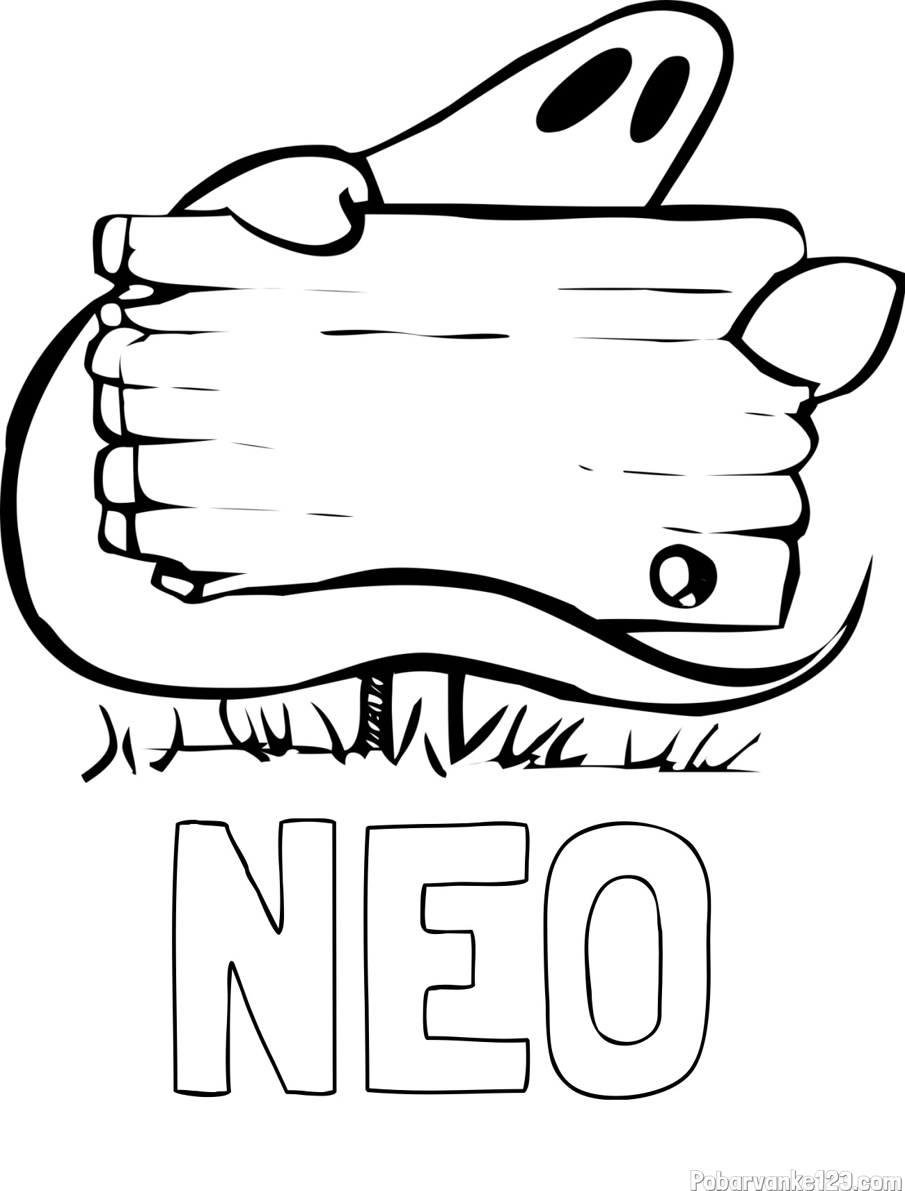 Pobarvanka imena NEO in pobarvanka duhca in table