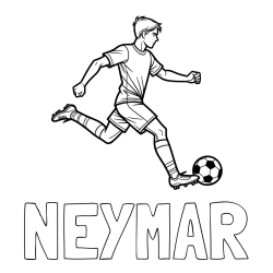 Online izdelana pobarvanka - Pobarvanka imena NEYMAR in pobarvanka nogometaša v napadu