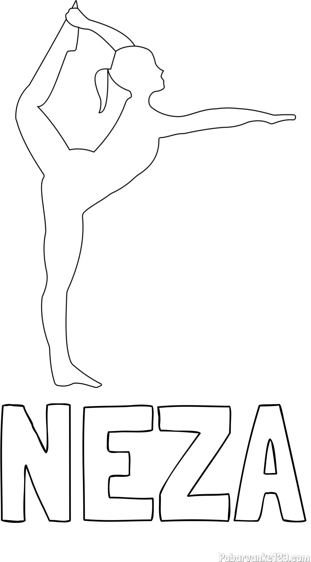 Pobarvanka imena NEŽA in pobarvanka baletke med ogrevanjem