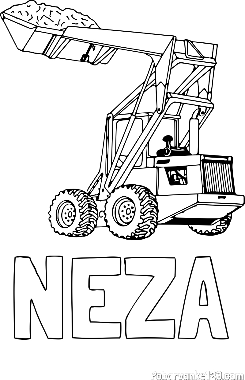 Pobarvanka imena NEŽA in pobarvanka velikega traktorja