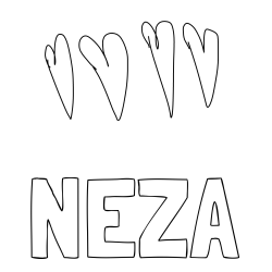 Online izdelana pobarvanka - Pobarvanka imena NEŽA in srce❤️