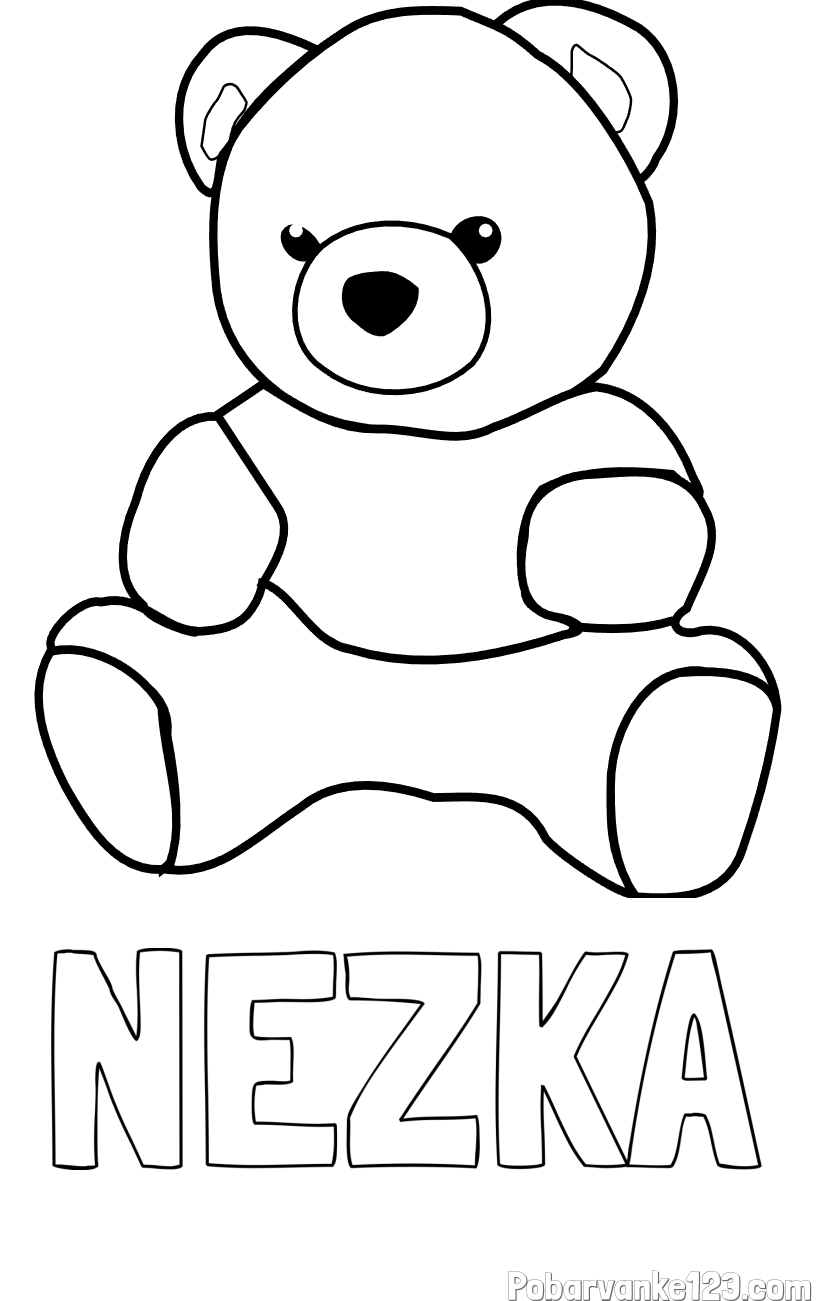 Pobarvanka imena NEŽKA in pobarvanka medvedka