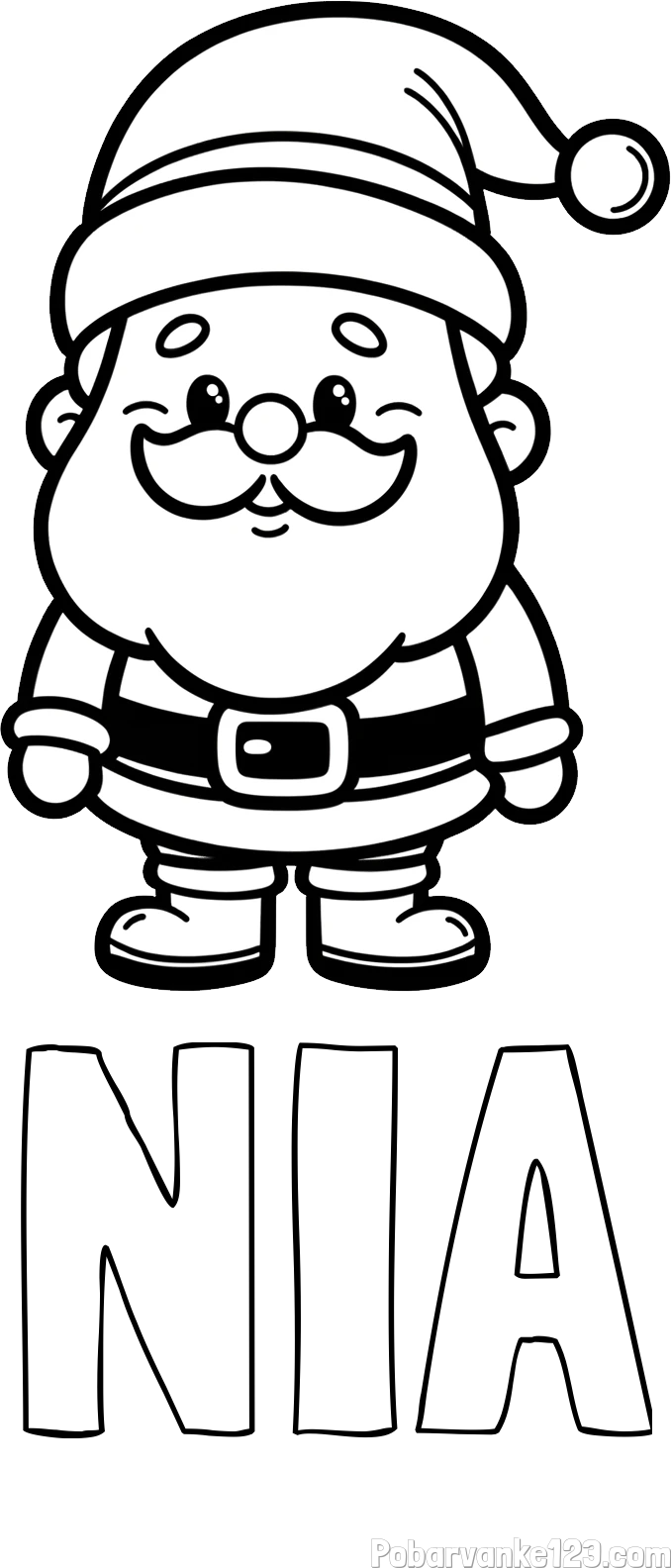 Pobarvanka imena NIA in otroška pobarvanka Božička