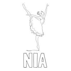 Pobarvanka imena NIA in pobarvanka ljubke baletke