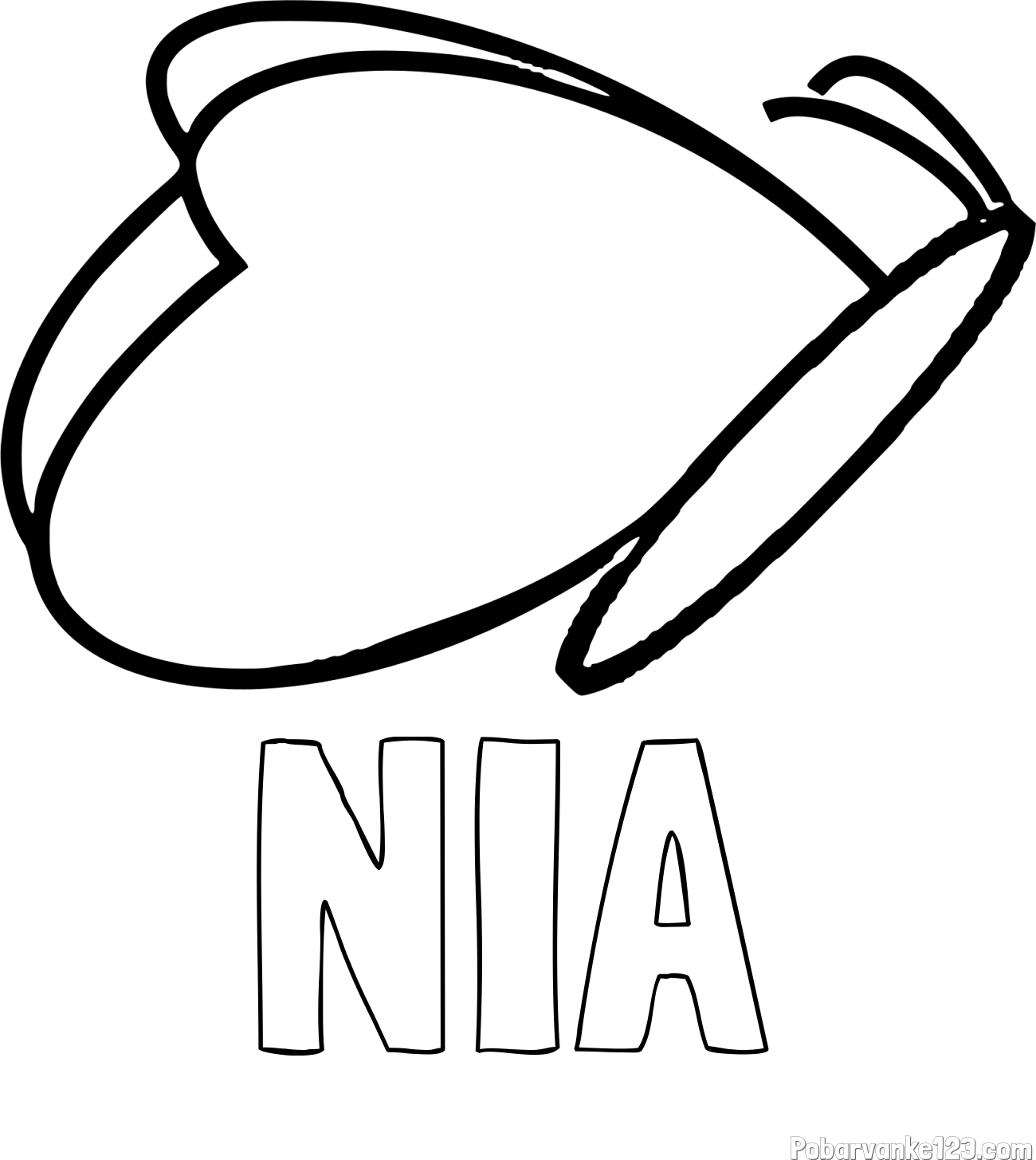 Pobarvanka imena NIA in preprosta pobarvanka metulja v letu