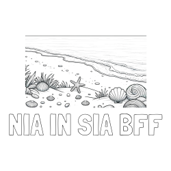 Online izdelana pobarvanka - Pobarvanka imena NIA IN SIA BFF in pobarvanka morja in plaže