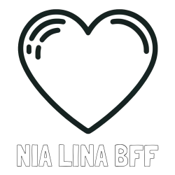 Online izdelana pobarvanka - Pobarvanka imena NIA LINA BFF in pobarvanka lepega srčka