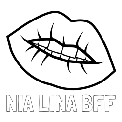 Pobarvanka imena NIA LINA BFF in pobarvanka ustnic