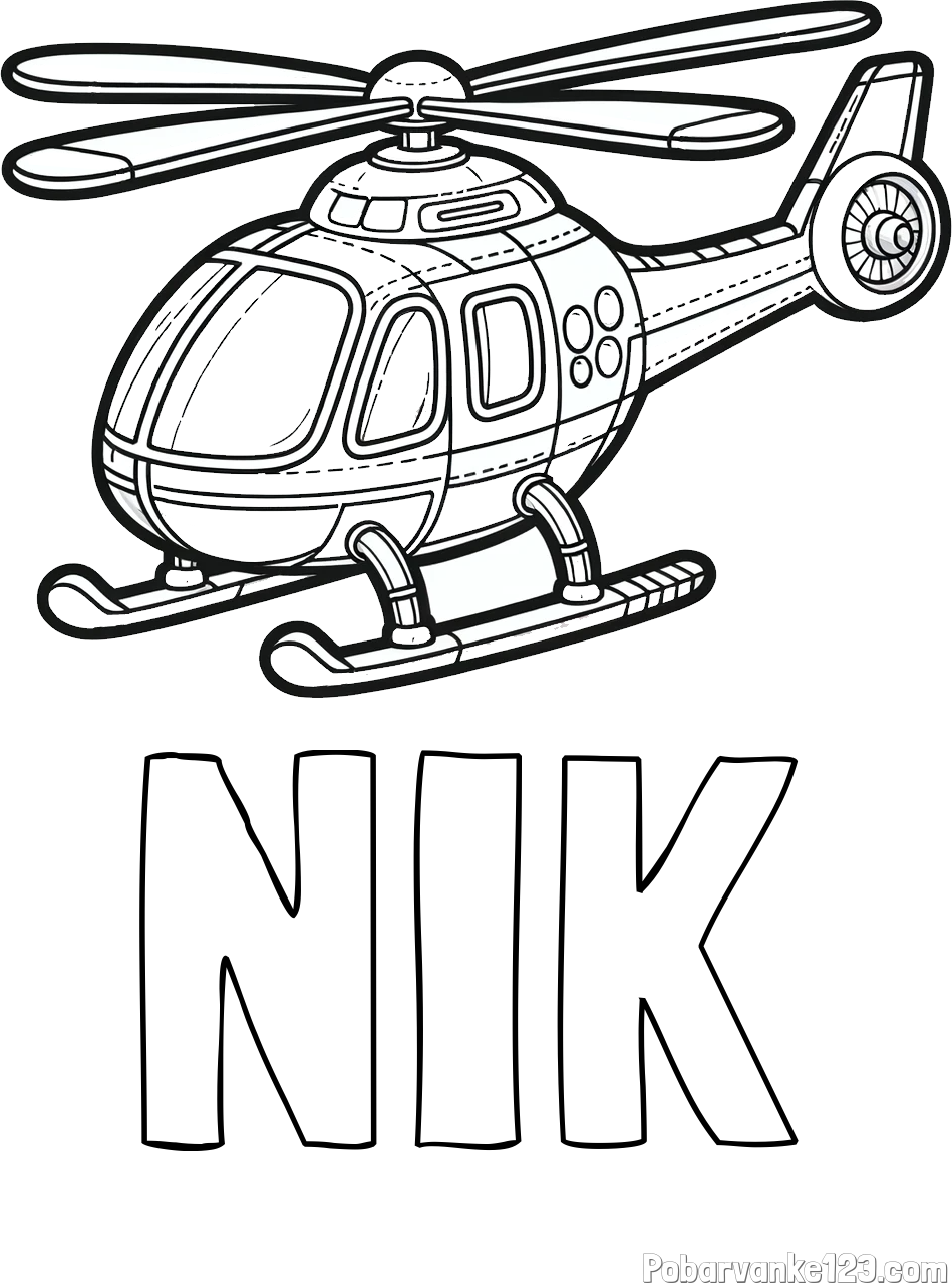 Pobarvanka imena NIK in pobarvanka helikopterja