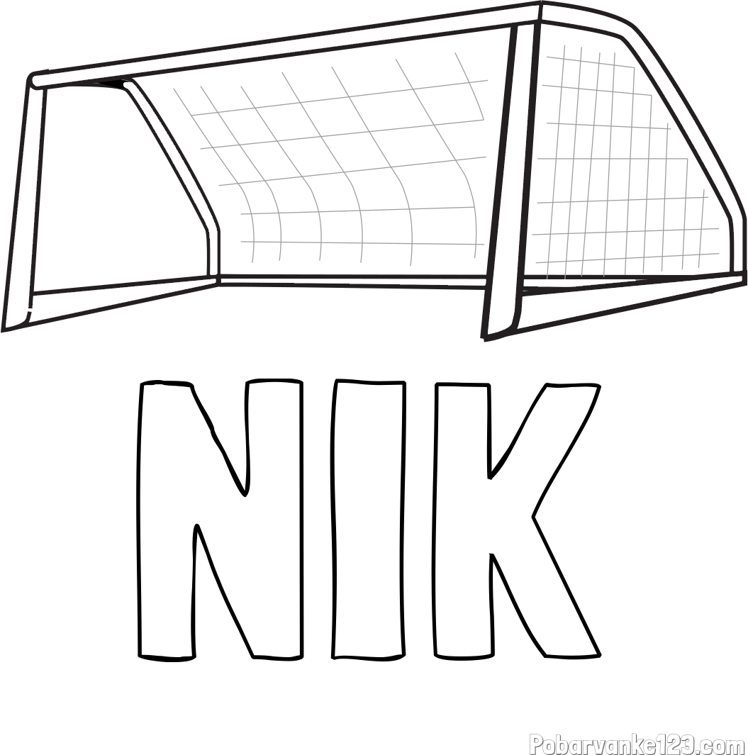 Pobarvanka imena NIK in pobarvanka nogometnega gola