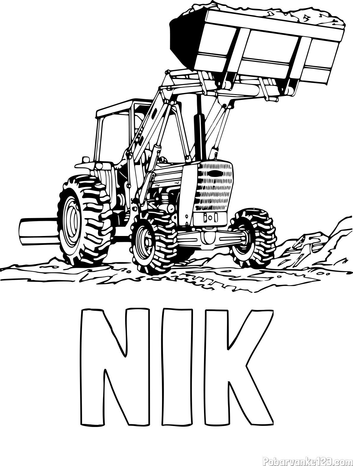 Pobarvanka imena NIK in pobarvanka traktorja