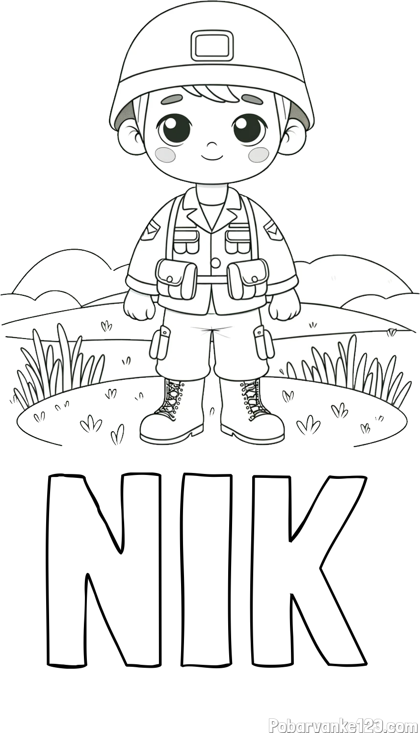 Pobarvanka imena NIK in pobarvanka vojaka