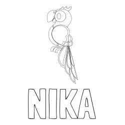 Online izdelana pobarvanka - Pobarvanka imena NIKA in pobarvanka čudovite papige ARE
