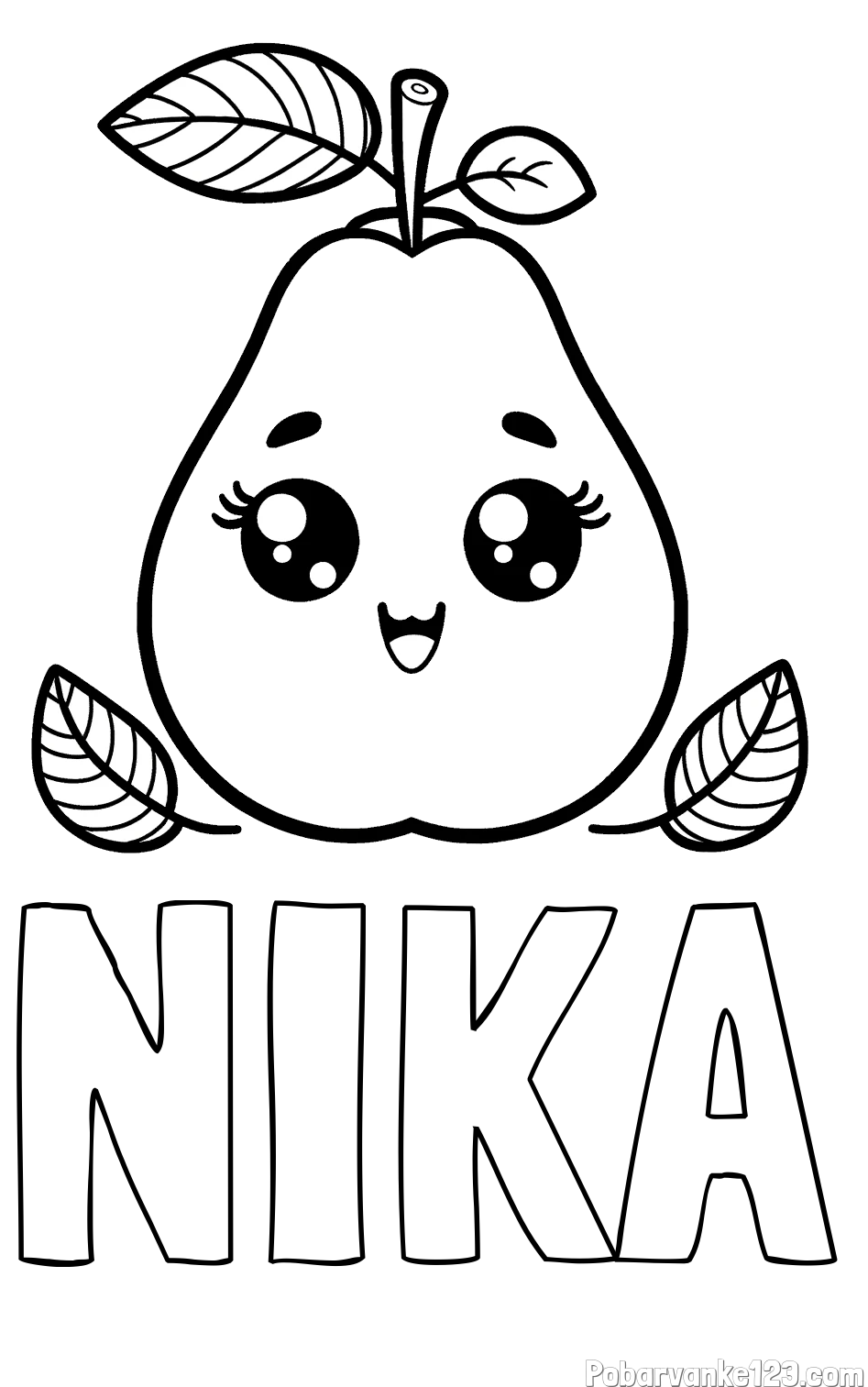 Pobarvanka imena NIKA in pobarvanka hruške