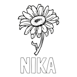 Pobarvanka imena NIKA in pobarvanka lepe sončnice