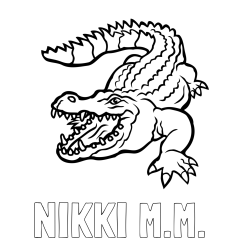 Online izdelana pobarvanka - Pobarvanka imena NIKKI M.M.  in pobarvanka krokodila