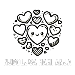 Online izdelana pobarvanka - Pobarvanka imena NJBOLJŠA MAMI ANJA in pobarvanka srčkov