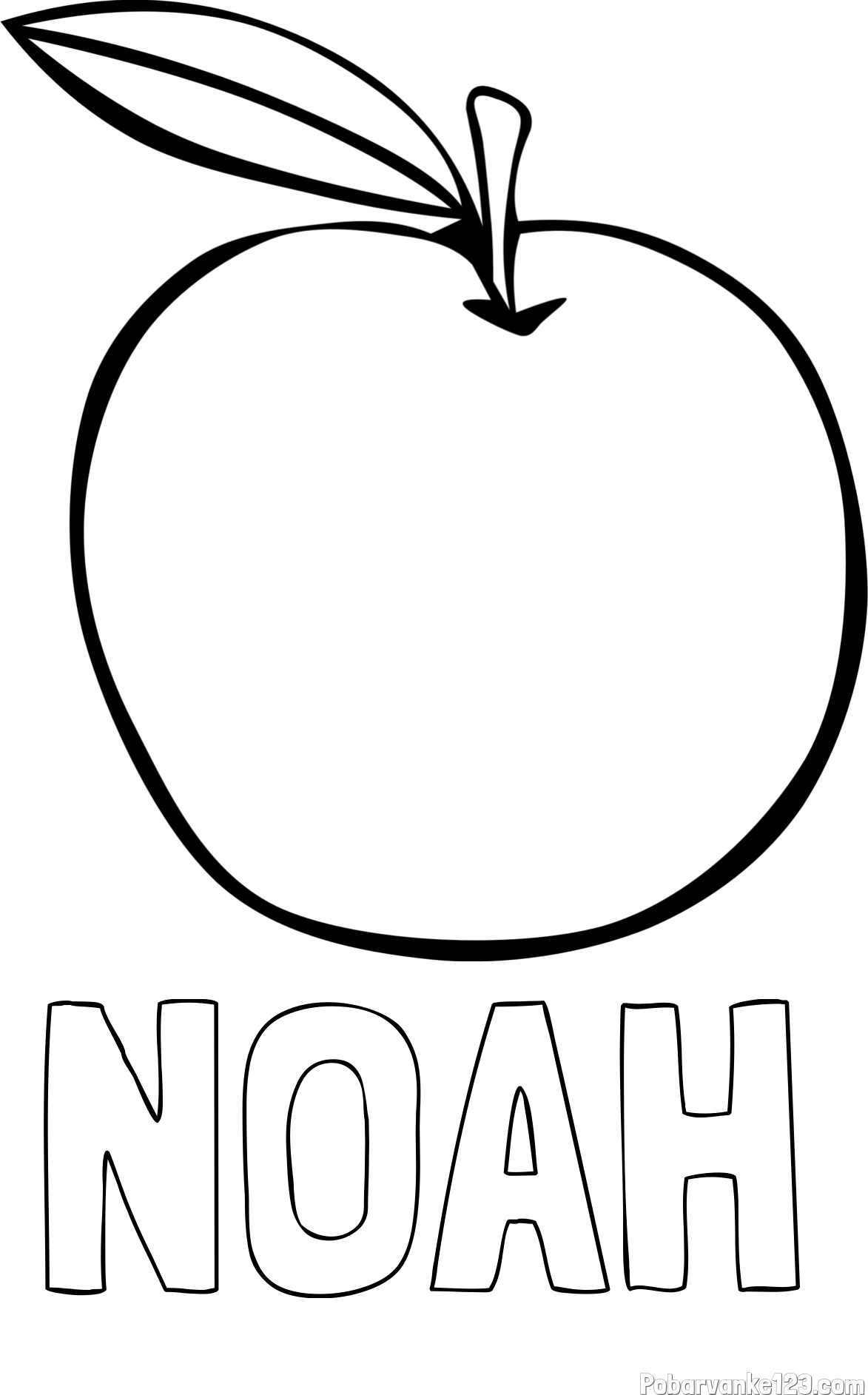 Pobarvanka imena NOAH in otroška pobarvanka jabolke