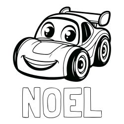 Pobarvanka imena NOEL ter Formule 1
