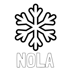 Online izdelana pobarvanka - Pobarvanka imena NOLA in pobarvanka enostavne snežinke