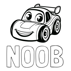 Online izdelana pobarvanka - Pobarvanka imena NOOB in pobarvanka otroškega avtomobila