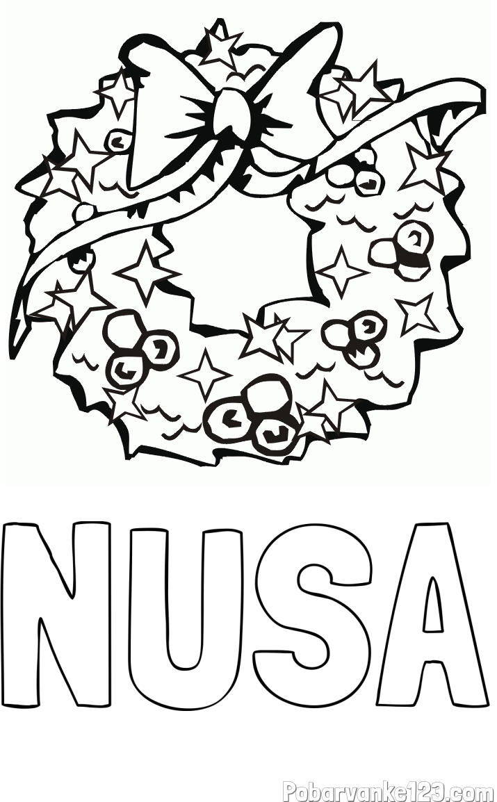 Pobarvanka imena NUŠA in pobarvanka lepega adventnega venčka