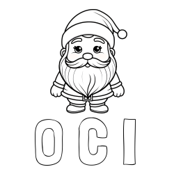 Online izdelana pobarvanka - Pobarvanka imena O C I in otroška pobarvanka ljubkega Božička