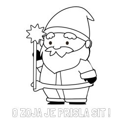 Pobarvanka imena O ZOJA JE PRIŠLA ŠIT ! in dedek Mraz