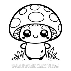 Online izdelana pobarvanka - Pobarvanka imena OJLA POOKIE ALEA TUKAJ in otroška pobarvanka gobe