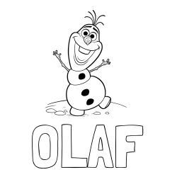 Online izdelana pobarvanka - Pobarvanka imena OLAF in pobarvaka lubkega snežaka Olaf