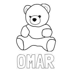 Online izdelana pobarvanka - Pobarvanka imena OMAR in pobarvanka medvedka